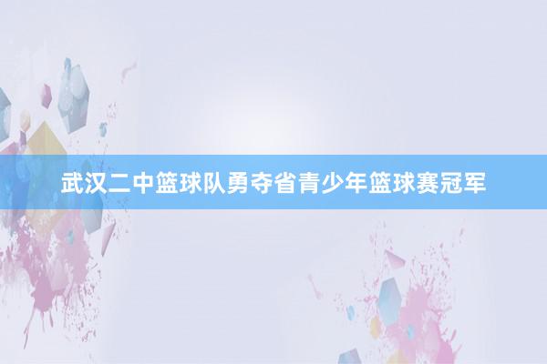 武汉二中篮球队勇夺省青少年篮球赛冠军